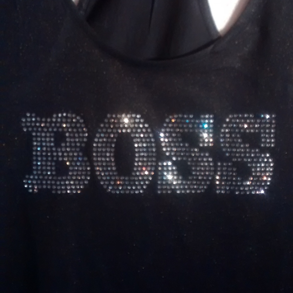 NWOT Bling Rhinestone Boss Shimmen Blind loose fit - Picture 4 of 7